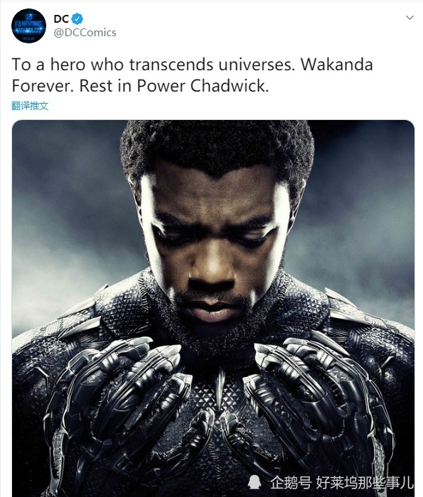 查德维克·博斯曼|好莱坞明星纷纷悼念“黑豹” 美国队长：安息吧国王！