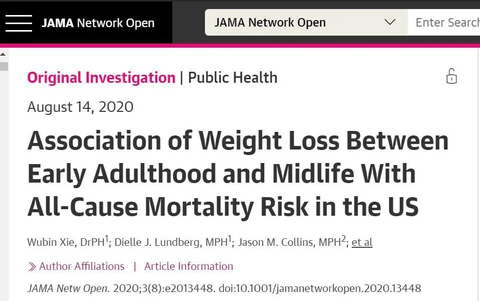 减肥|JAMA子刊：减肥要趁早，才能有效降低死亡率风险！