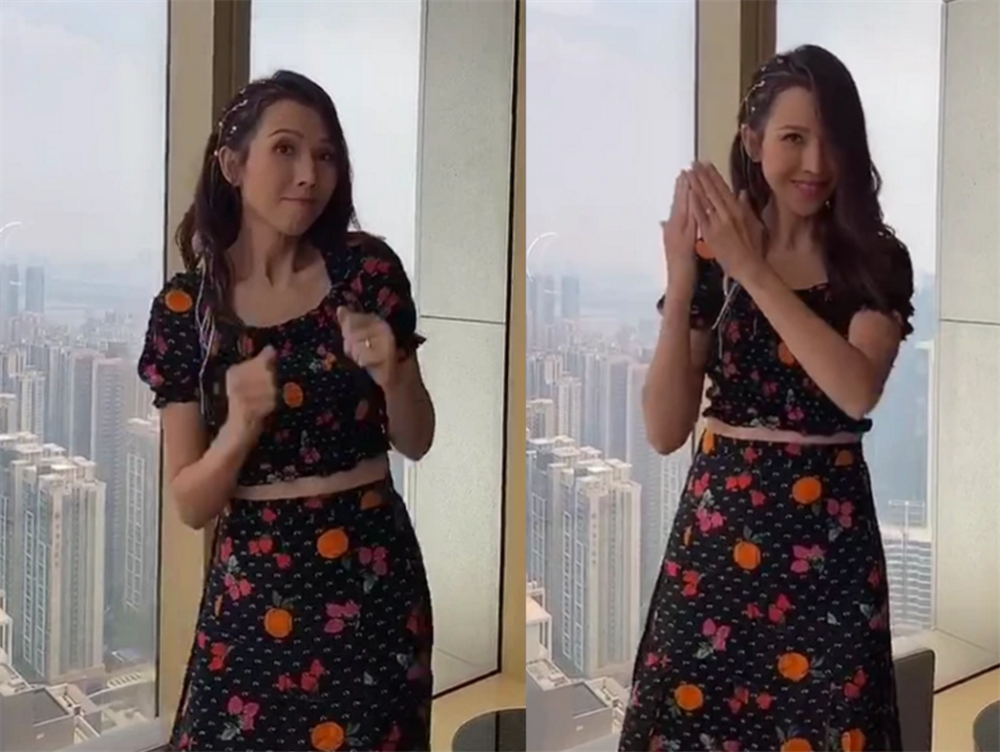 蔡少芬|47岁蔡少芬扎彩辫穿粉衣扮嫩，笑容甜甜女团风十足，细腰超抢镜