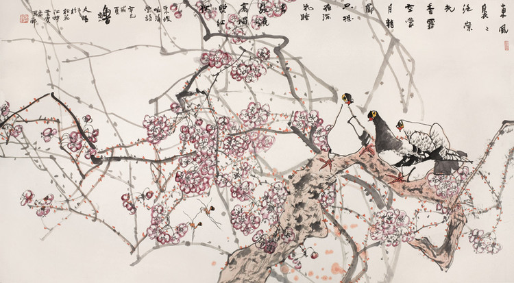 花鸟画|当代中国大写意花鸟画名列前茅的代表人物