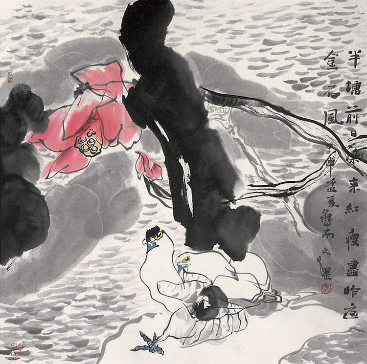 花鸟画|当代中国大写意花鸟画名列前茅的代表人物