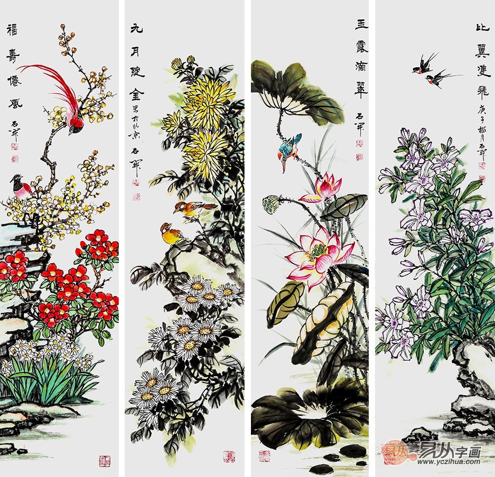 花鸟画|画家石开花鸟画怎么样？有什么特点