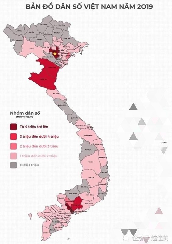 越南人口分布图