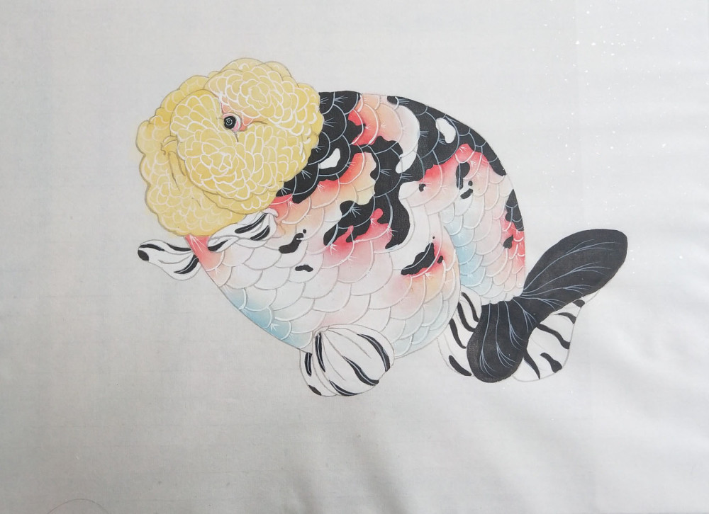 中国绘画作品中的兰寿金鱼及金鱼作品细致入微,给人以不同凡响的视觉