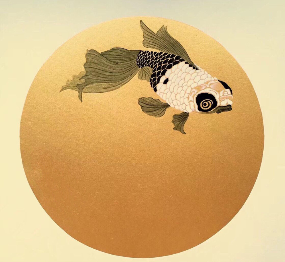 兰寿金鱼及金鱼工笔画作品欣赏