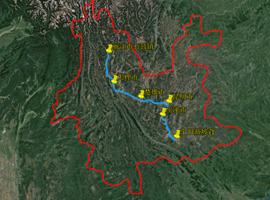 昆明入滇河道地图图片