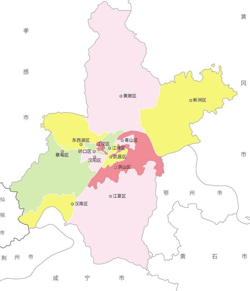 武汉各区区位图图片