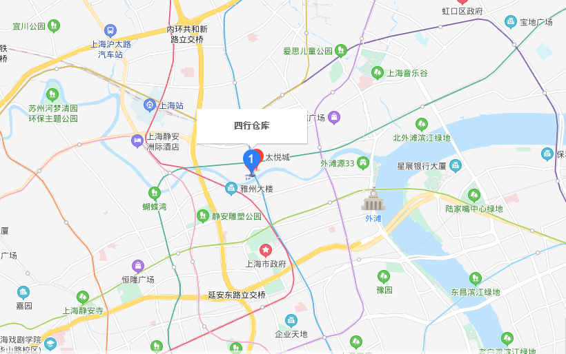 四行仓库,位于上海市静安区光复路1号,是原闸北区南部,苏州河北岸