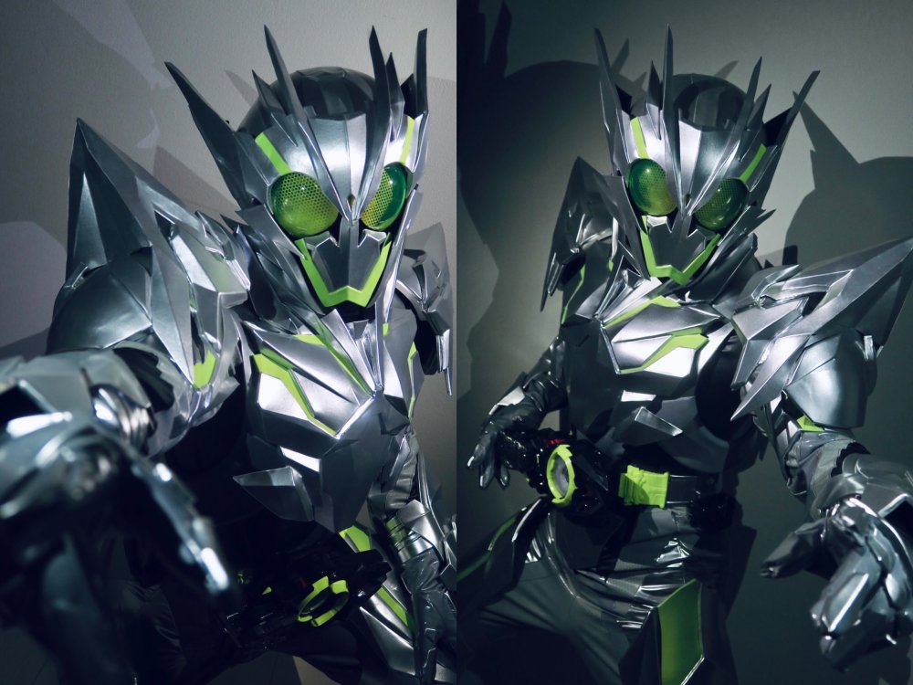 假面骑士01漫迷自制金属原子簇蝗虫皮套直逼官方原型