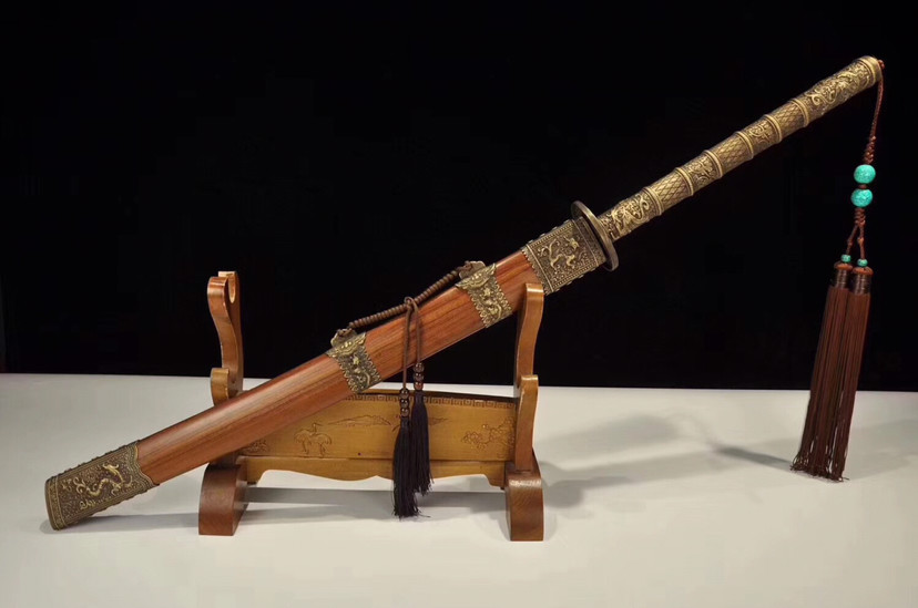 康熙战刀-纯铜装-花纹钢