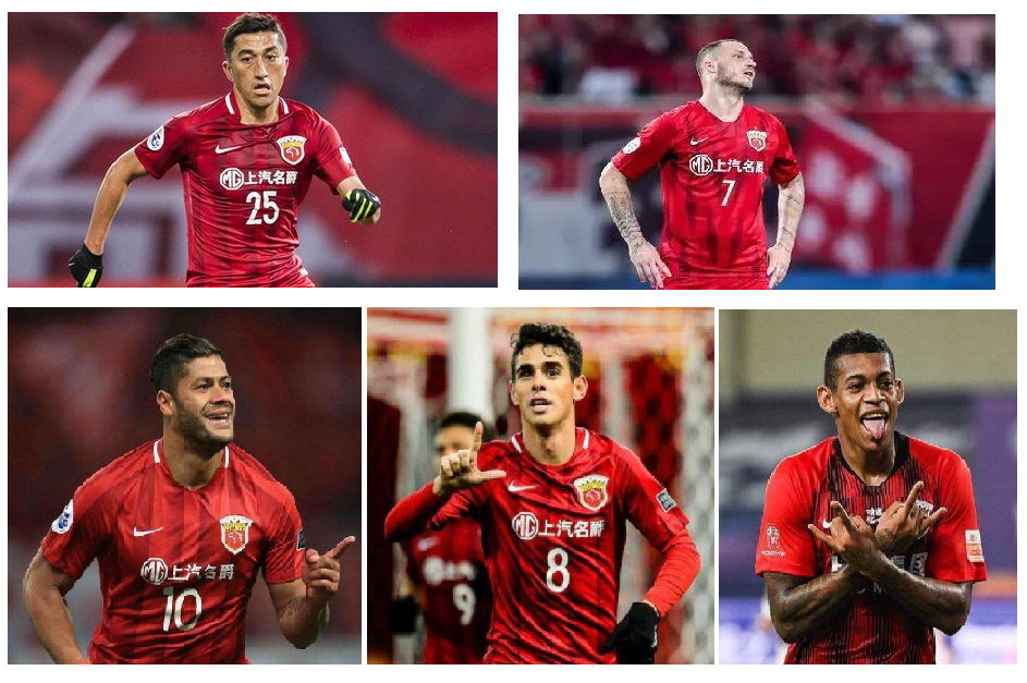 费南多和蒋光太3名归化球员,也暂时算在外援之列吧; 上海上港本场比赛