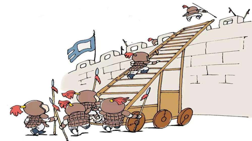 古代守城士兵都咋想的不推梯子却往下扔石头