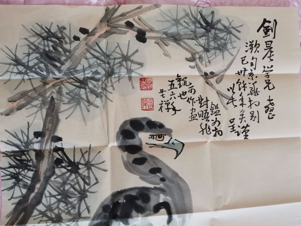 双鹰图|《字画精品鉴赏》-李苦禅双鹰图