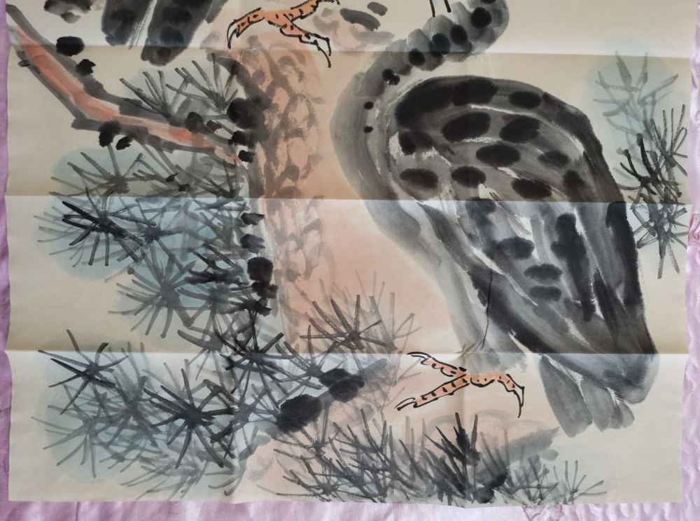 双鹰图|《字画精品鉴赏》-李苦禅双鹰图