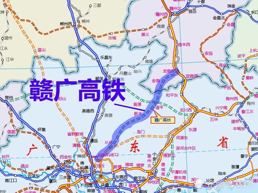 赣广高铁线路目前韶关与赣州之间的铁路交通还比较落后,只有1条赣韶