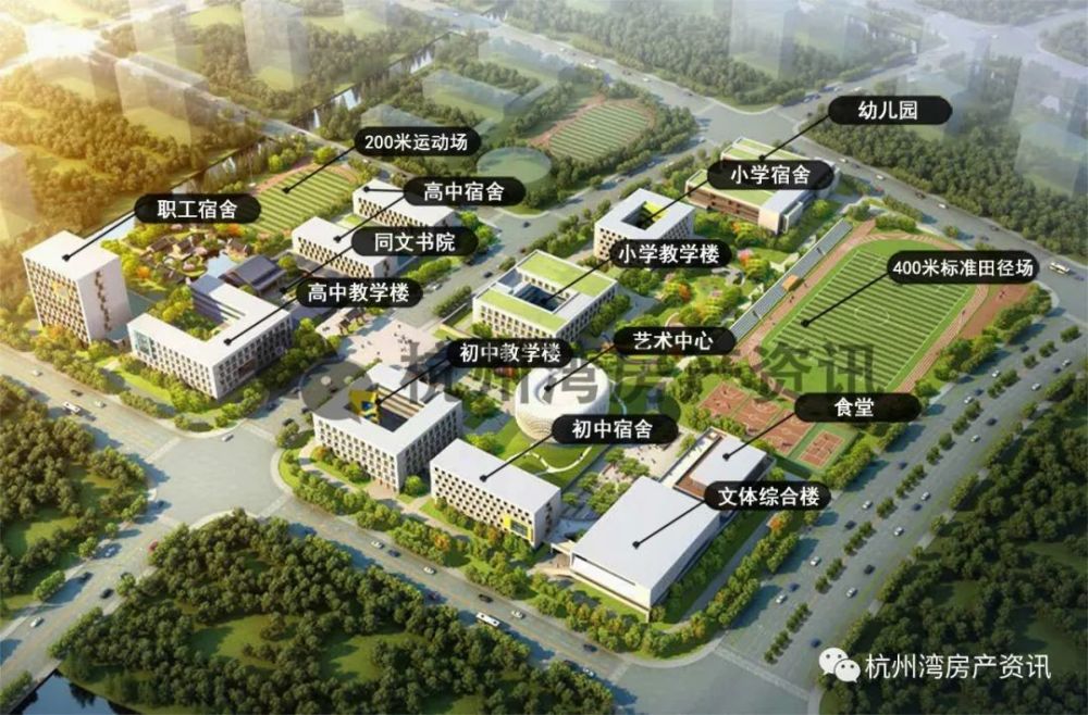 杭州湾新区|好消息！总投资约6亿的宁波杭州湾北京青鸟同文实验学开建！