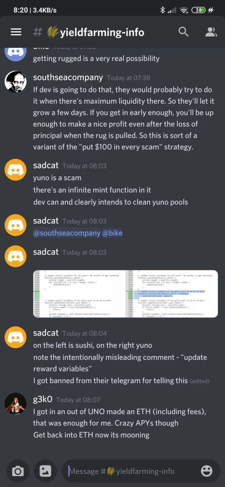 币圈discord社区用户 Yuno是一个骗局 项目方可以盗取资金 腾讯新闻