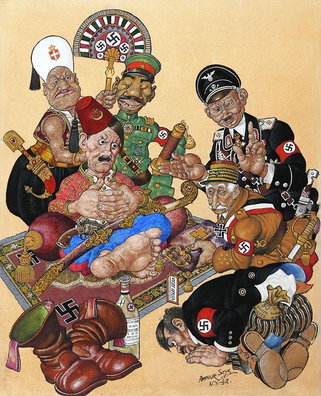 犹太人|纸笔做刀枪，犹太画家专黑轴心国元凶，士兵爱之胜过明星照片！