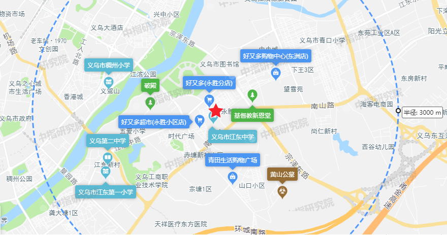 樓面價14170元㎡天陽86億競得義烏市江東街道30畝宅地