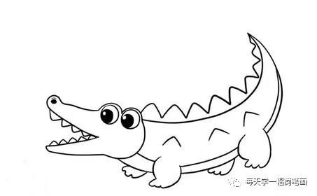 每天学一幅简笔画-小鳄鱼简笔画教程