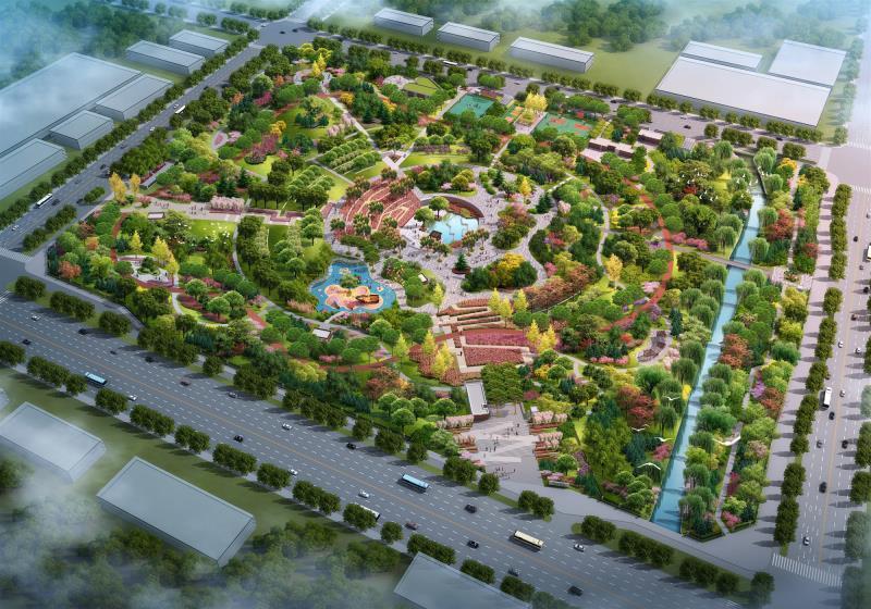 太原摄乐公园融入"海绵城市"设计理念 收集雨水浇灌绿地