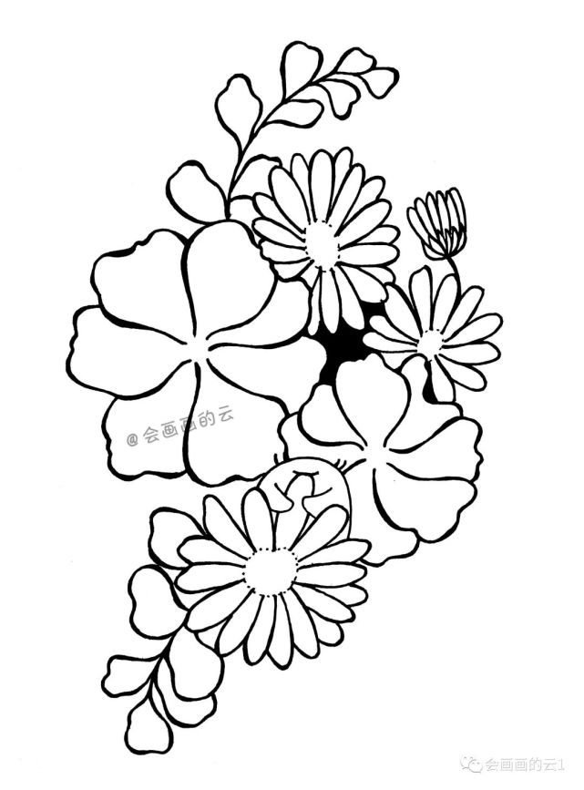 004,先画雏菊的花蕊,花蕊用点表示,在靠近花瓣部分点画得密集些;005