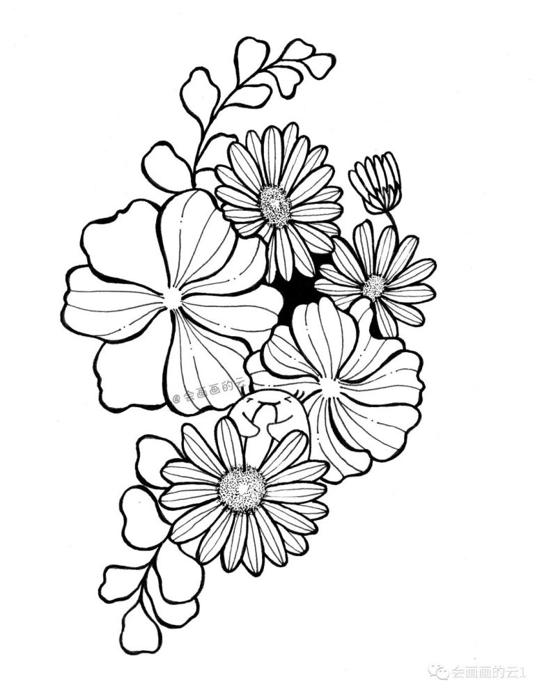 007,上下的叶子线条画得密集些;008,最后把空的地方的线条补充好就