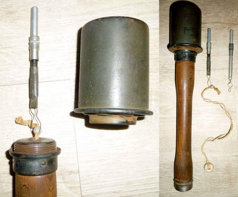 在一战期间,德军根据战场上的地势,德军便以法国的木柄手榴弹为原型