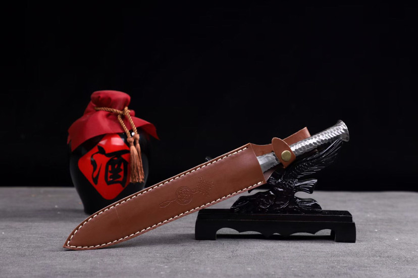 小剑|手锻一体小剑，手工折叠百炼花纹钢