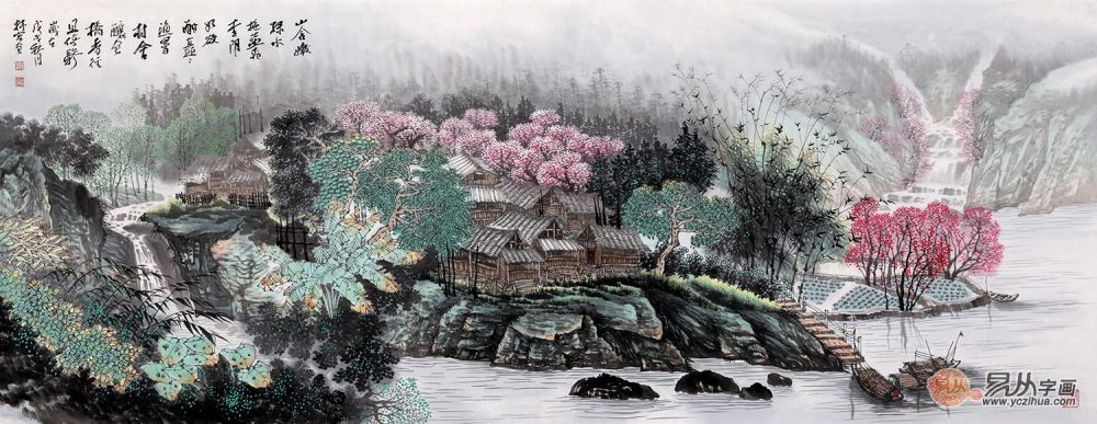 书房壁画国画山水艺术气息浓重帮你渲染家居好气氛