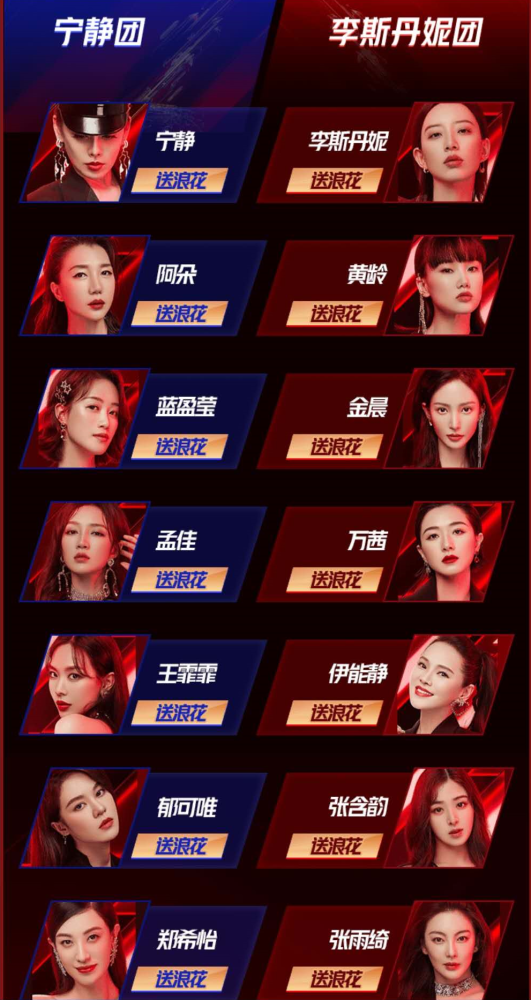 《浪姐》成团倒计时,7人名单大猜想:宁静团3人,李斯丹妮团4人