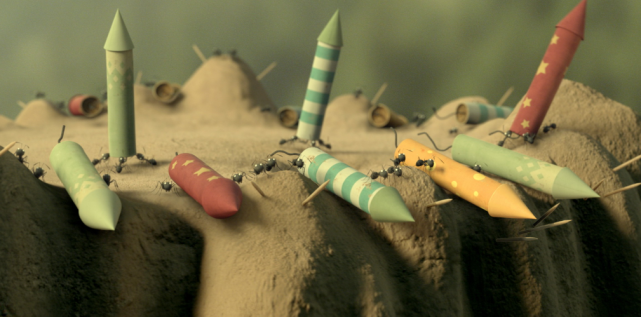 这部动画采用了动画和真实环境结合的手法,制造出了昆虫小世界的