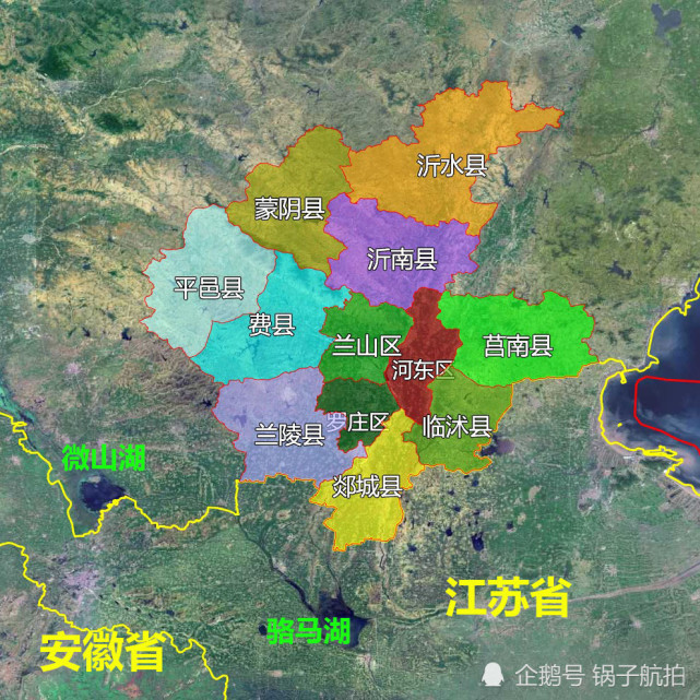 14张地形图快速了解山东省临沂各市辖区县