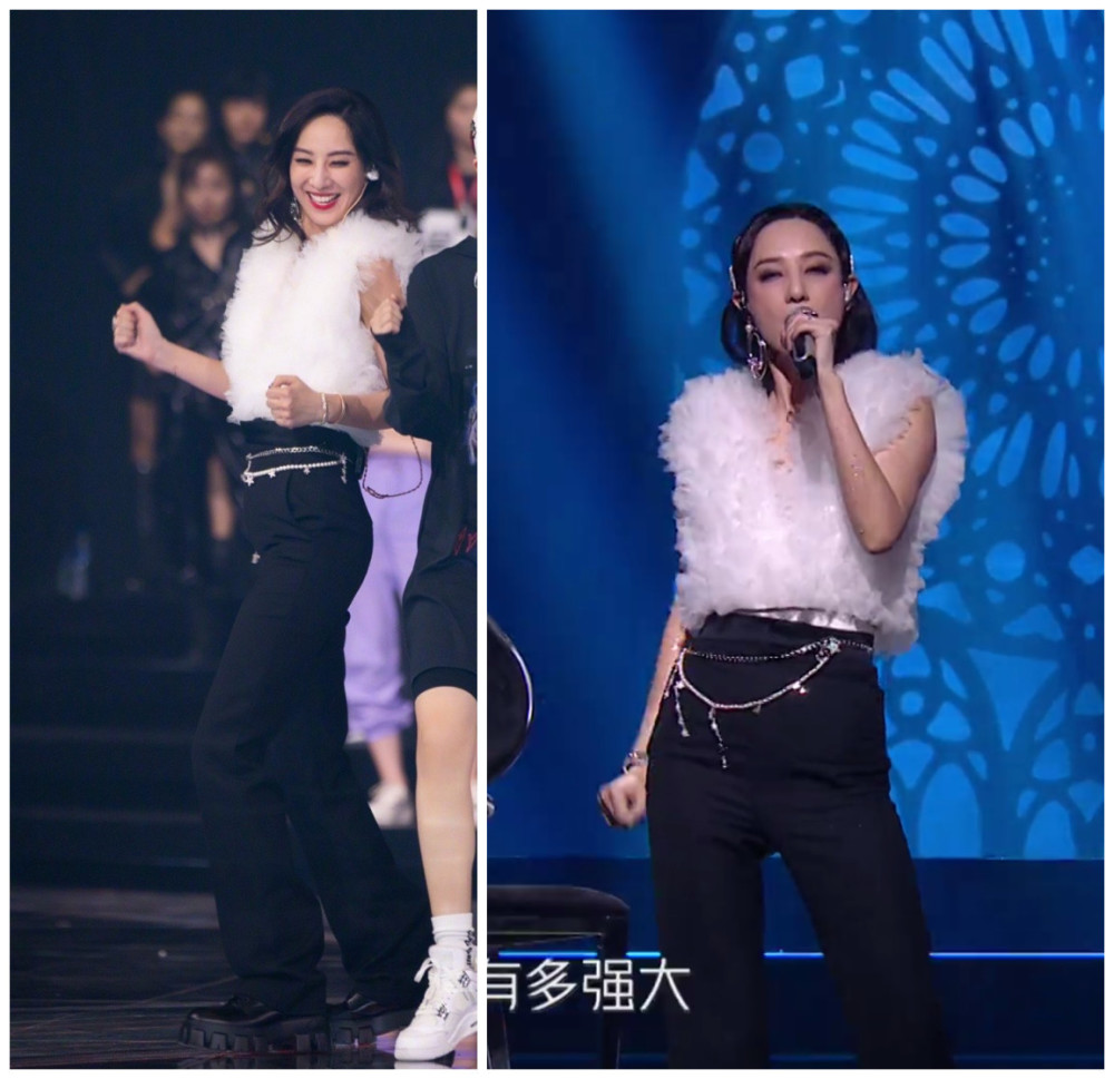 蓝盈莹|姐姐成团夜造型，蓝盈莹发型油腻，万茜香奈儿不敌阿朵民族风抢镜