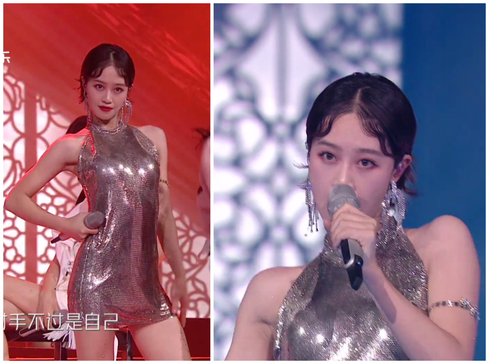蓝盈莹|姐姐成团夜造型，蓝盈莹发型油腻，万茜香奈儿不敌阿朵民族风抢镜