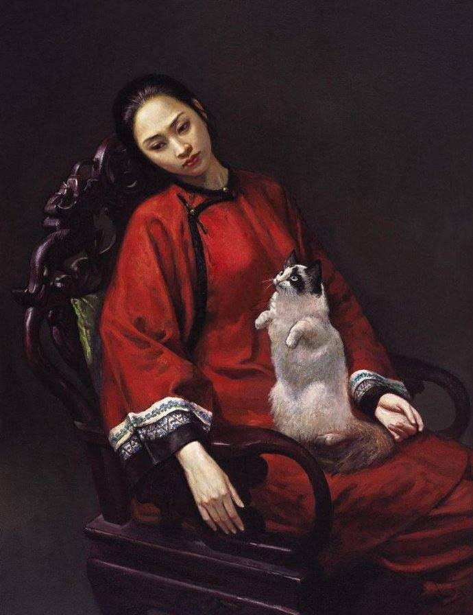 古典之美净池封尘早年古典唯美女性人物肖像油画