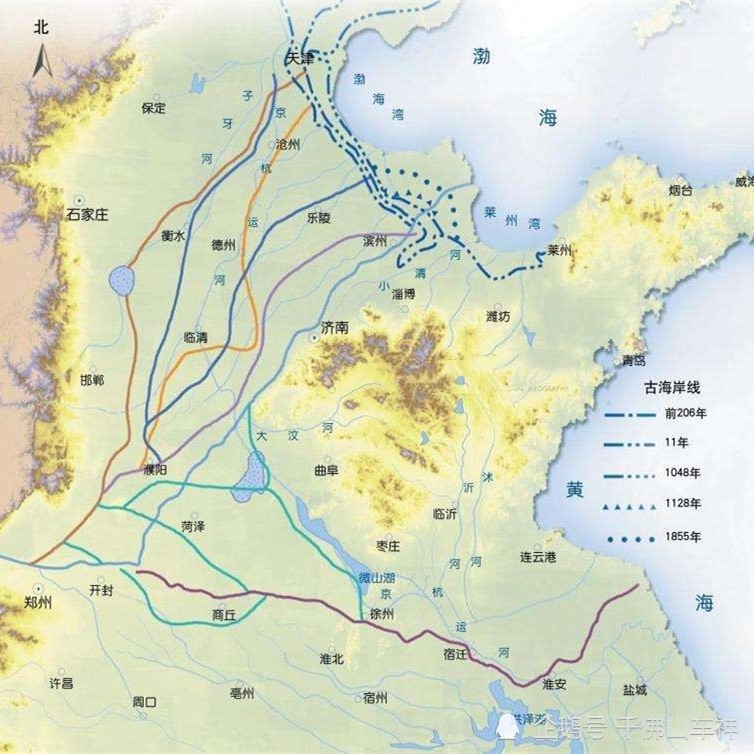 最北曾夺海河河道入海,最南曾夺淮河河道入海 其中黄河最近的