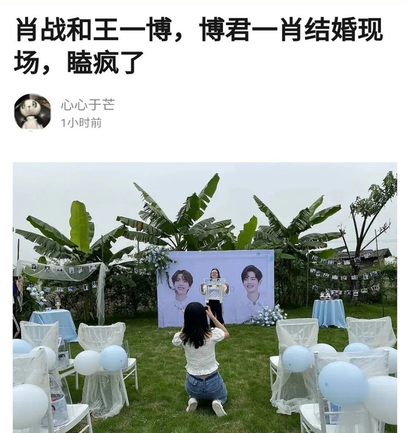 戴肖战|博君一肖CP粉迷惑行为大赏，给爱豆办婚礼，戴肖战王一博面具亲吻