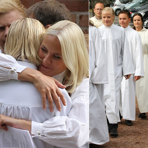 斯维尔-马格努斯|挪威14岁王子迎来重要仪式，比姐姐的规模小太多，同母异父哥哥携女友到场