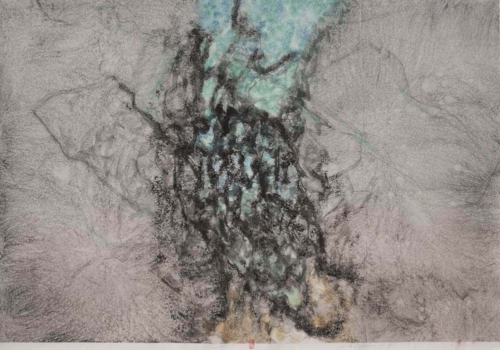 吕嵘|蓝灰的色彩基调背后，是艺术家对生命、心灵、世界和文化的独特理解