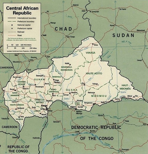 中非共和国地图图片
