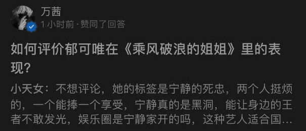舜文齐|舜天齐发文挺姐姐宁静，疑似讽万茜黑过头就失去人信，夸宁静红30年靠作品