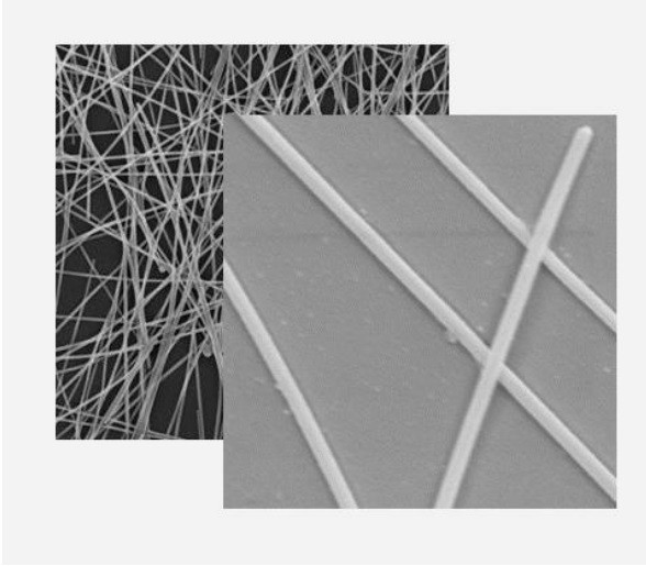 显微镜下的纳米银线