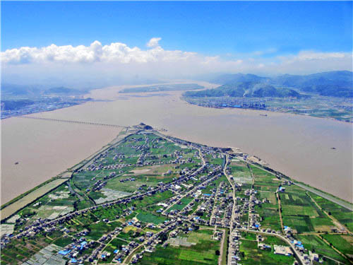 沙洲绿树江海一色灵昆岛