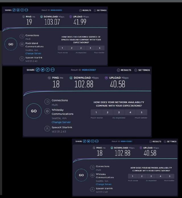 spacex公司|星链网在“无意”中正式暴露官方测试速度，超过100Mbps