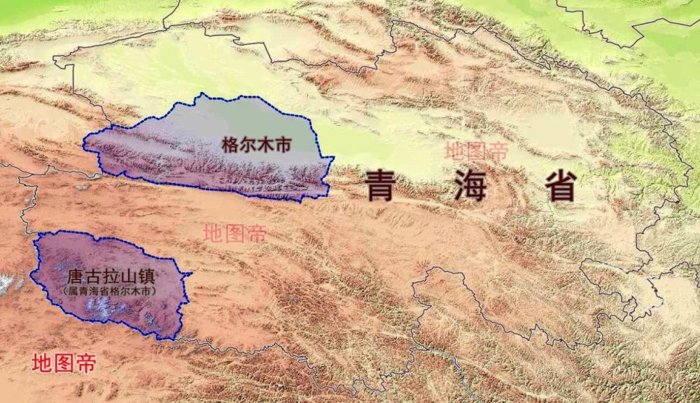 图-唐古拉山镇位置及地形示意图至1724年4月,罗卜藏丹津发起的叛乱