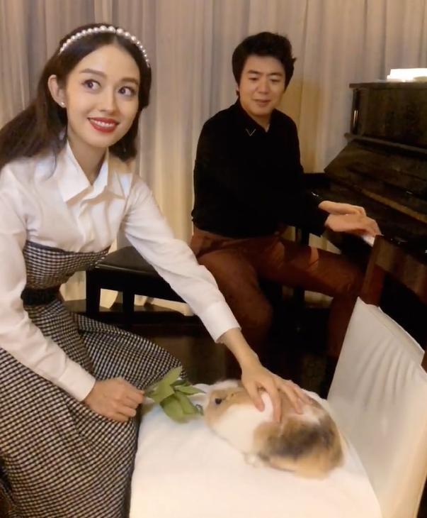 吉娜为1岁宠物兔庆生,郎朗弹钢琴助兴,幸福温馨像一家三口