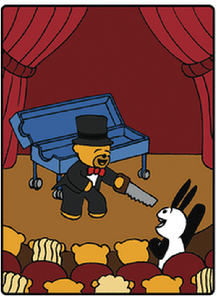 奇趣漫画魔术师邀请兔子表演切割魔术剧院着火只剩下箱子里的兔子