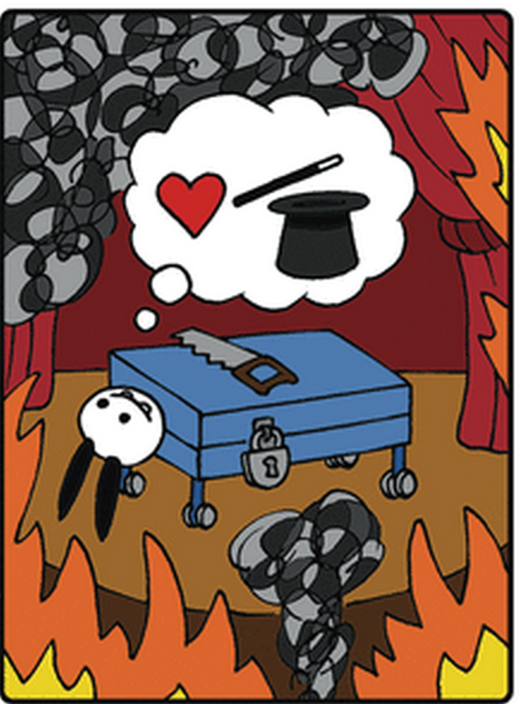 奇趣漫画魔术师邀请兔子表演切割魔术剧院着火只剩下箱子里的兔子