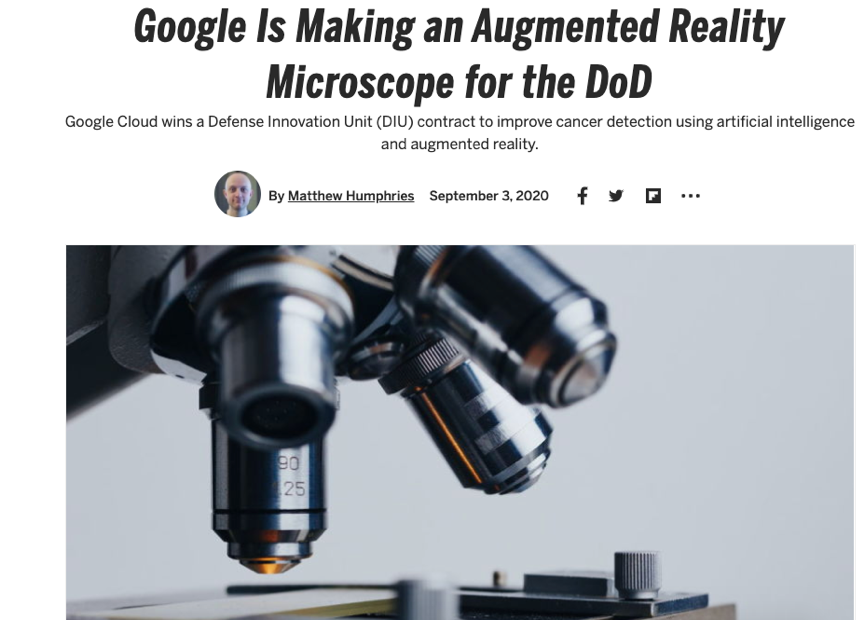 谷歌尝试利用AI与AR技术来提高癌症诊治准确性